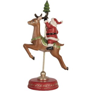 Clayre & Eef 6PR5763 Vánoční dekorace Santa na sobu 16x11x30 cm