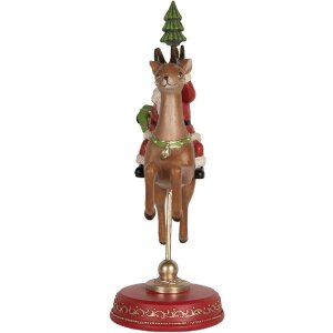 Clayre & Eef 6PR5763 Vánoční dekorace Santa na sobu 16x11x30 cm