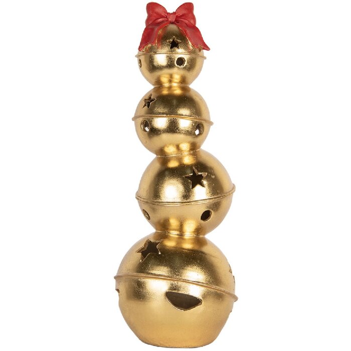 Clayre & Eef 6PR5771 Stohované zvonky 20x20x54 cm zlatá/červená