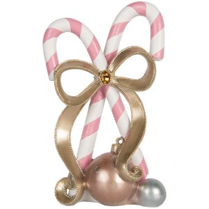 Clayre & Eef 6PR5775 Vánoční dekorace Cukrová hůl – růžové zlato