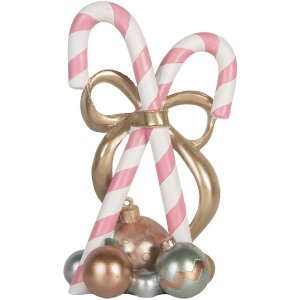 Clayre & Eef 6PR5775 Vánoční dekorace Cukrová hůl – růžové zlato
