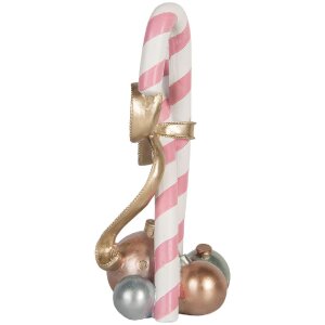 Clayre & Eef 6PR5775 Vánoční dekorace Cukrová hůl – růžové zlato
