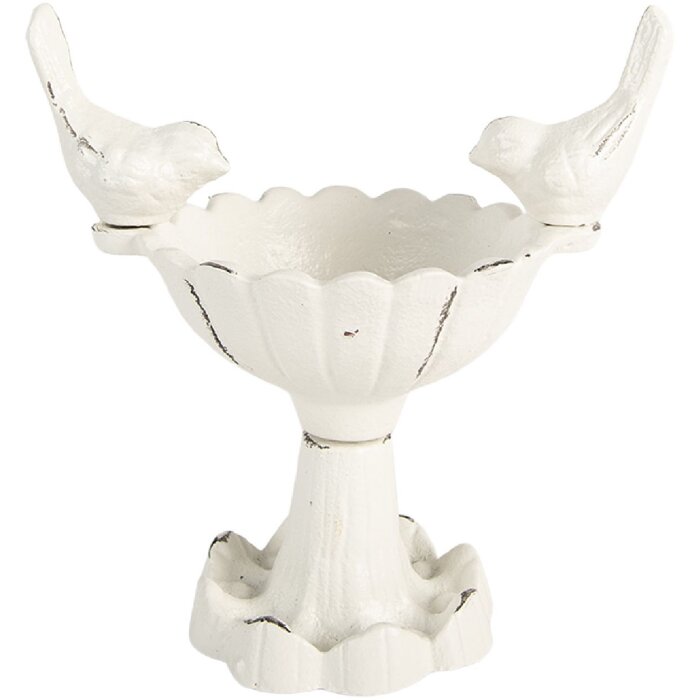 Clayre & Eef Krmítko pro ptáky 14x10x15 cm bílé