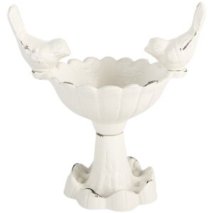 Clayre & Eef Krmítko pro ptáky 14x10x15 cm bílé