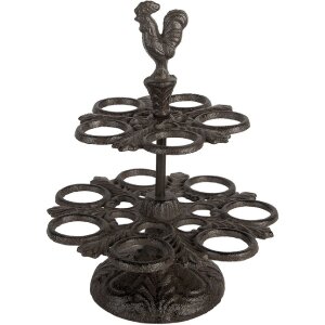 Clayre & Eef Držák na vejce Ø 19x24 cm hnědý