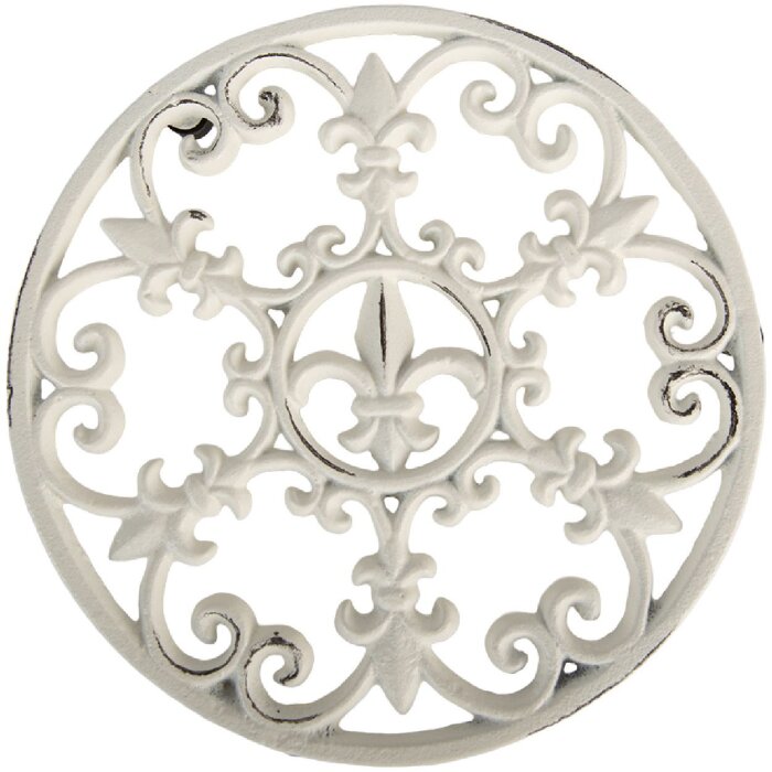 Clayre & Eef Podložka pod hrnec bílá Ø 18x2 cm