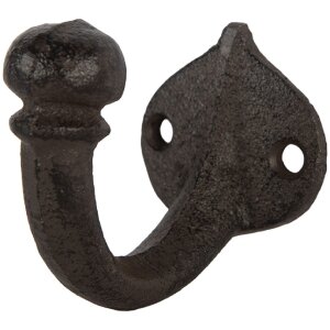 Clayre & Eef Nástěnný háček 4x7x6 cm hnědý