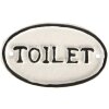 Clayre & Eef Nápis na toaletu 10x1x6 cm bílá