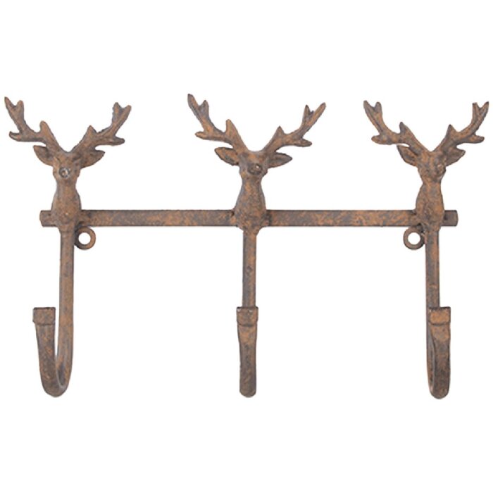 Clayre & Eef 6Y5948 Nástěnný věšák 27x5x15 cm hnědý