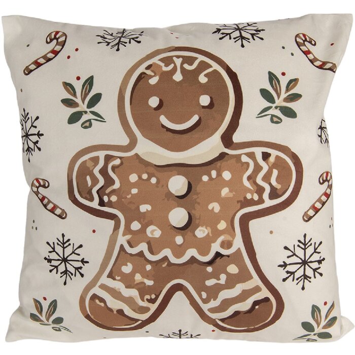 Clayre & Eef Polštářový povlak 45x45 cm béžovo-hnědý