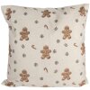 Clayre & Eef Polštářový povlak 45x45 cm béžovo-hnědý
