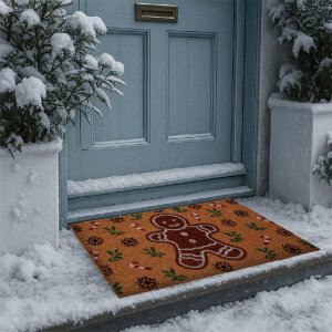 Clayre & Eef CGMMC Rohožka 75x45x1 cm hnědo-zelená