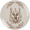 Clayre & Eef Malý talíř 20x2 cm béžovo-hnědý porcelán