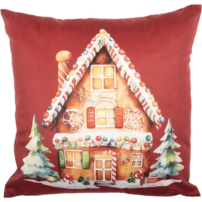 Clayre & Eef KT021.429 Povlak na polštář 45x45 cm červeno-hnědý