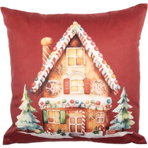 Clayre & Eef KT021.429 Povlak na polštář 45x45 cm červeno-hnědý