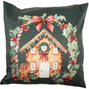 Clayre & Eef KT021.430 Povlak na polštář 45x45 cm zelený/hnědý