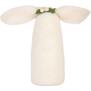 Clayre & Eef 66321 Plstěná myška 23x10x23 cm bílá/růžová