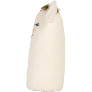 Clayre & Eef 66321 Plstěná myška 23x10x23 cm bílá/růžová