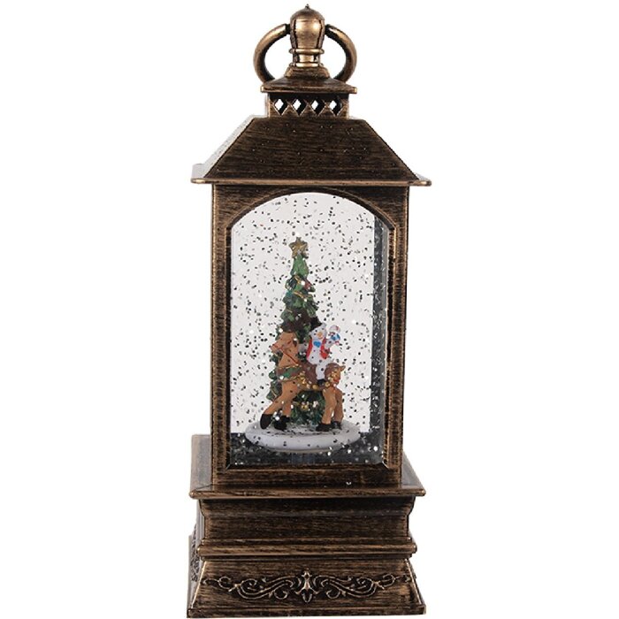 Clayre & Eef 66409 Dekorační lucerna s vánočním stromkem 8x8x20 cm