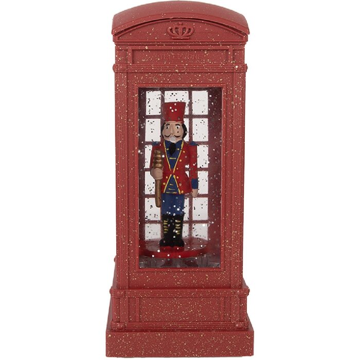 Clayre & Eef 66412 Dekorace Telefonní Budka s Oříškolamem 9x9x21 cm