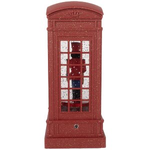 Clayre & Eef 66412 Dekorace Telefonní Budka s Oříškolamem 9x9x21 cm