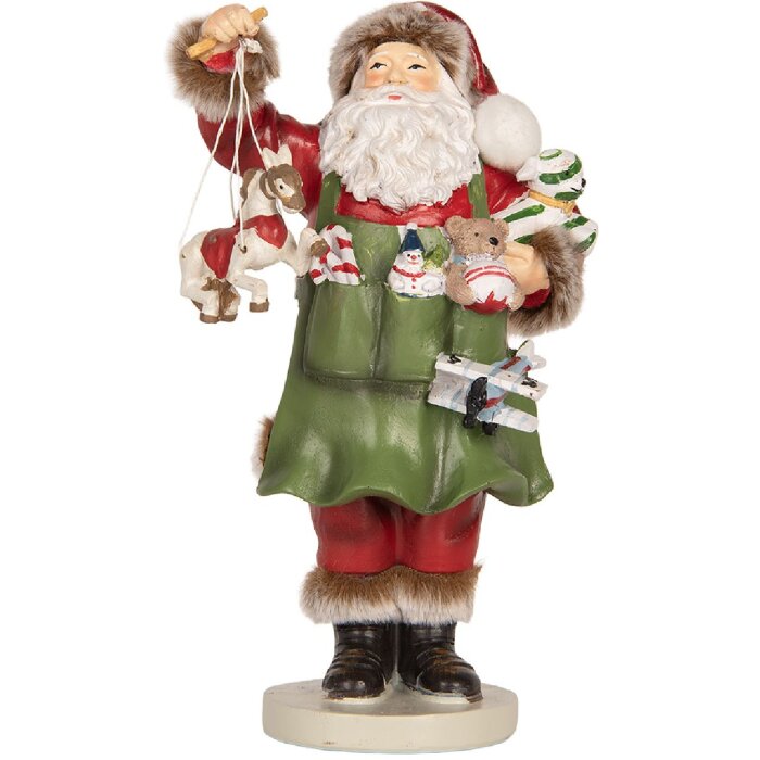 Clayre & Eef 6PR5748 Vánoční dekorace Santa Claus 13x9x23 cm