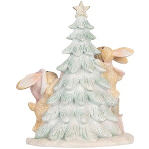 Clayre & Eef 6PR5880 Dekorativní králík s LED 14x8x16 cm hnědý a bílý