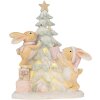 Clayre & Eef 6PR5880 Dekorativní králík s LED 14x8x16 cm hnědý a bílý