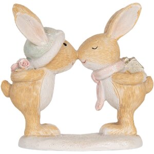 Clayre & Eef 6PR5882 Dekorativní Králík 10x5x10 cm Hnědý a Bílý