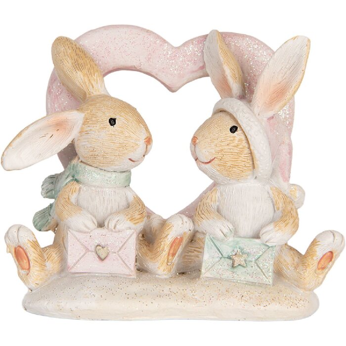 Clayre & Eef Dekorační Králík 11x6x9 cm hnědá/bílá