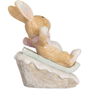 Clayre & Eef 6PR5885 Dekorace Králík 8x6x9 cm hnědo-bílá