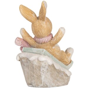 Clayre & Eef 6PR5885 Dekorace Králík 8x6x9 cm hnědo-bílá