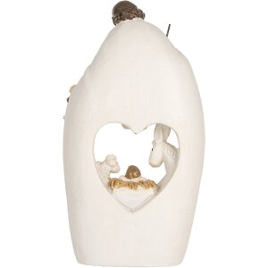 Clayre & Eef 6PR5892 Vánoční skupinka 12x6x22 cm béžová/hnědá