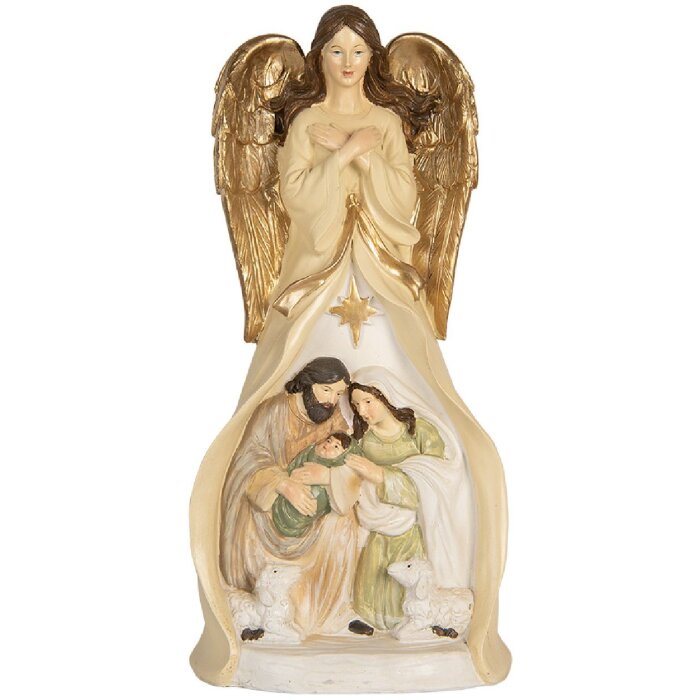 Clayre & Eef 6PR5894 Vánoční skupina 15x12x31 cm béžovo-zlatá