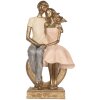 Clayre & Eef 6PR5901 Dekorace sedící pár 14x12x28 cm zlatá/růžová