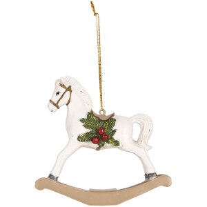 Clayre & Eef 6PR5903 Závěsná dekorace Houpací kůň 12x4x11 cm