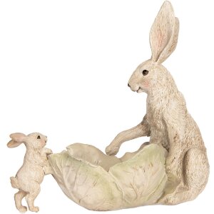 Clayre & Eef 6PR5905 Dekorativní Králík s Miskou 29x14x26 cm