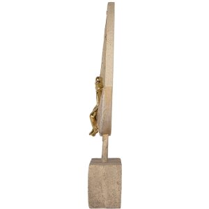 Clayre & Eef Dekorace pár na měsíci 18x5x26 cm béžovo-zlatá