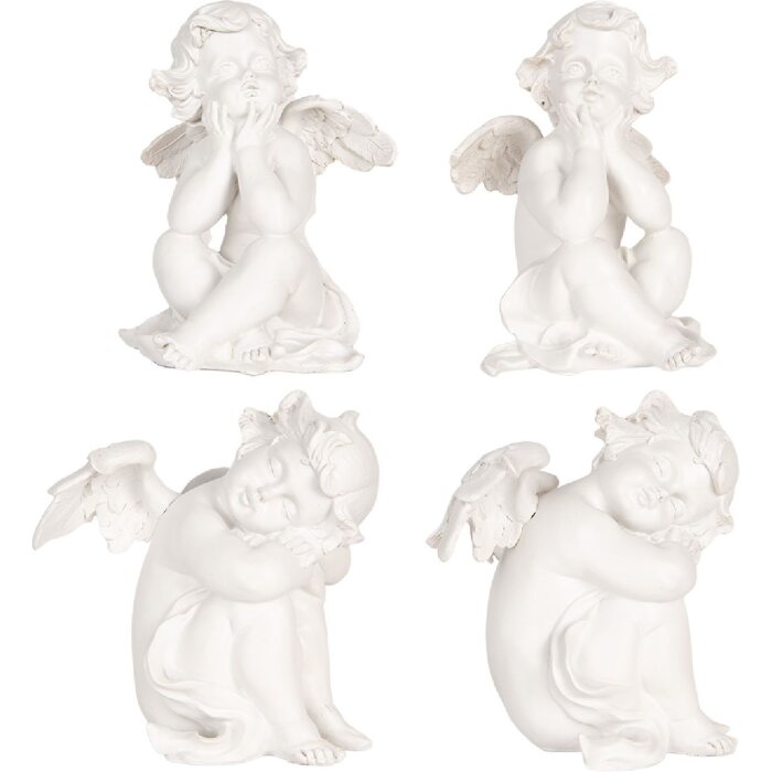 Clayre & Eef Dekorativní Andělský Set 4ks 16x14x19 cm