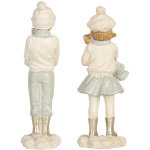 Clayre & Eef 6PR5917 Vánoční dekorace pro děti (2ks) 5x4x11 cm Bílá/Zelená
