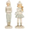 Clayre & Eef 6PR5917 Vánoční dekorace pro děti (2ks) 5x4x11 cm Bílá/Zelená