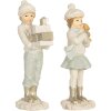 Clayre & Eef 6PR5917 Vánoční dekorace pro děti (2ks) 5x4x11 cm Bílá/Zelená