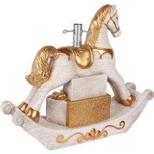 Clayre & Eef Vánoční stojan na stromek 73x21x61 cm bílo-zlatý