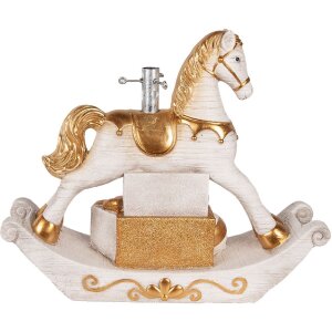 Clayre & Eef Vánoční stojan na stromek 73x21x61 cm bílo-zlatý