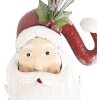 Clayre & Eef 5Y1318 Nástěnná dekorace Santa Claus 30x10x79 cm Bílá Červená