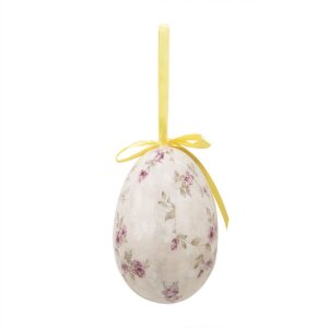 Clayre & Eef 65910 Sada 6 závěsných dekorací ve tvaru vejce 7x10 cm