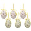 Clayre & Eef 65910 Sada 6 závěsných dekorací ve tvaru vejce 7x10 cm