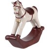 Clayre & Eef 6CE2249 Dekorativní houpací kůň béžovo-červený 15x4x14 cm