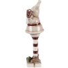 Clayre & Eef Dekorace Santa Claus béžovo-červená 8x7x23 cm