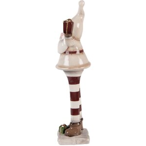 Clayre & Eef Dekorace Santa Claus 9x8x30 cm béžovo-červená